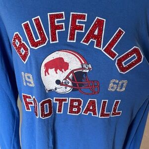 NFL Blue Buffalo Football Long Sleeve Custom Bling tee size medium